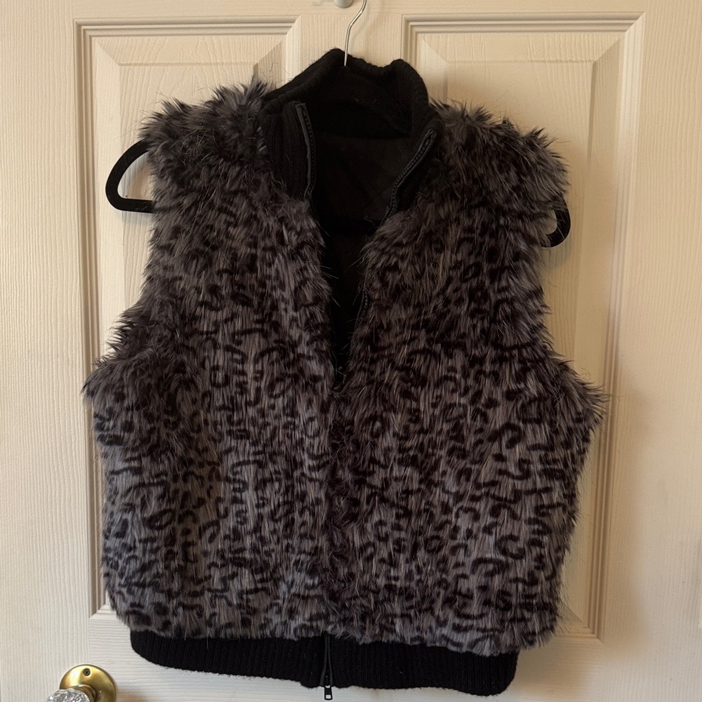 Vintage Express Faux Fur Zipfront Vest